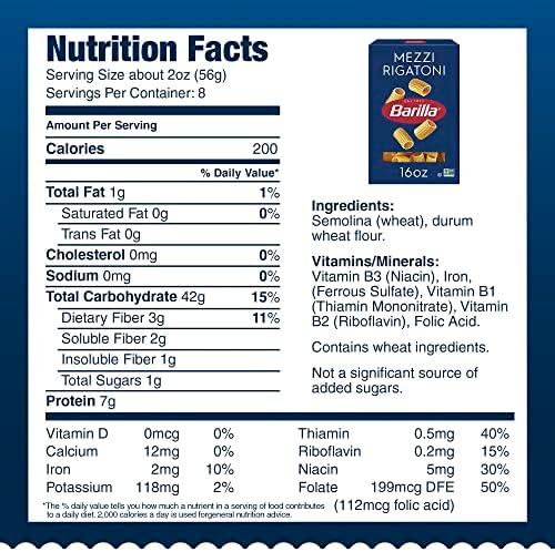 Barilla Mezzi Rigatoni Pasta, 16 oz. Box (Pack of 12) - Non-GMO Pasta Made with Durum Wheat Semolina - Kosher Certified Pasta