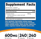 Nutricost Artichoke Extract 600mg, 240 Vegetarian Capsules - Gluten Free, Non-GMO
