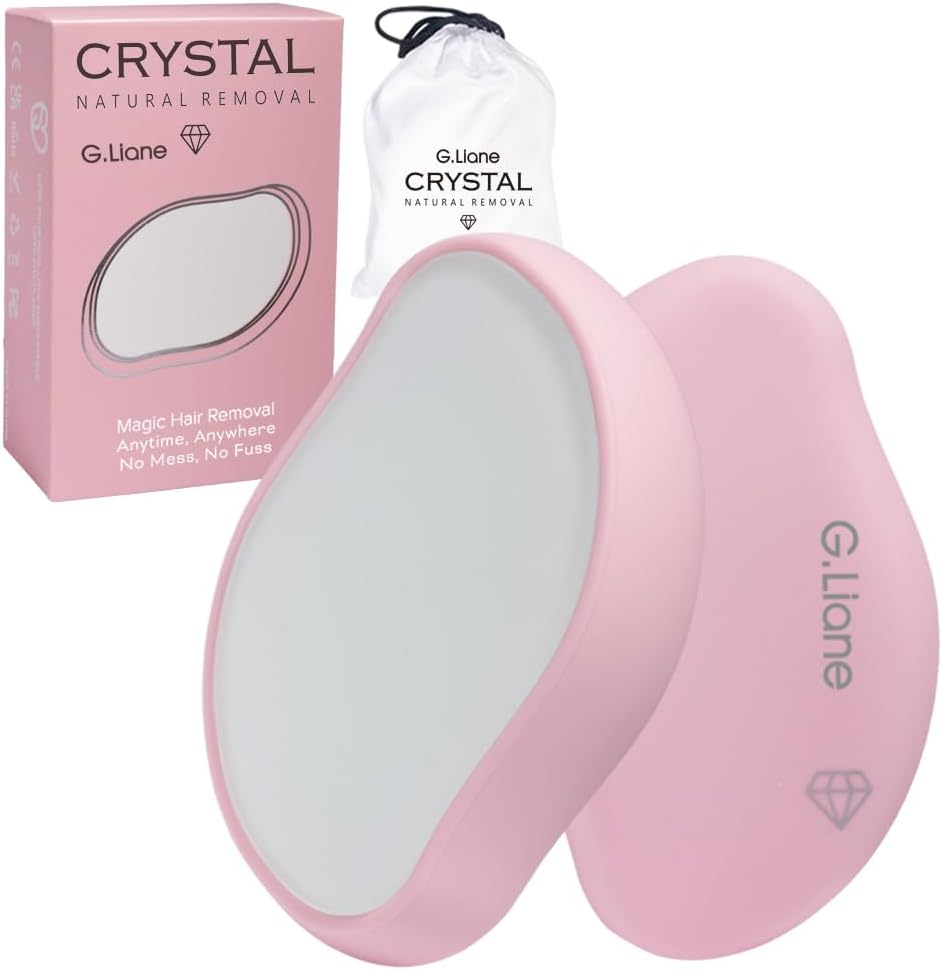 Crystal Hair Eraser,Physical Glass Hair Removal,Reusable Nano Hair Remover Stone,Epilator for Women and Men,Soft Silky Skin (Pink)