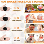 Loyala Hot Stone Massage Set, Portable Hot Stones Massage Warmer Kit with Heating Box, Hot Rocks Basalt Stones with Heater for Home Spa Warming Therapy Relaxing (Black, 9 Pcs)