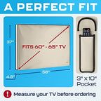 Garnetics Outdoor TV Cover 65 Inch – Waterproof, Weatherproof TV Enclosures with Smart Shield Screen Protectors, Ideal for Outdoor Use, Moving, and Storage - Beige