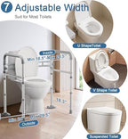 HOMLAND Toilet Safety Rails for Seniors, Adjustable Height & Width 350lb Toilet Handles for Elderly and Disabled, Foldable Toilet Safety Frame, Fit Any Toilet