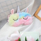 Cute Unicorn Sleeping Mask, Soft Fluffy Plush Blindfold Funny Novelty Animal Sleep Mask Eye Cover Eyeshade for Kids Girls Boys Women Men Night Nap Travel Meditation (Rainbow, Unicorn)