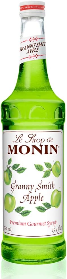Monin - Granny Smith Apple Syrup, Tart and Sweet, Great for Cocktails and Lemonades, Gluten-Free, Non-GMO (750 ml)