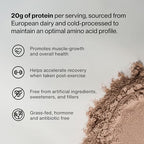 Momentous Essential Grass-Fed Whey Protein Powder – 20 g Whey Isolate Protein – NSF Certified for Sport – Gluten-Free – 25 Servings for Essential Everyday Use – Chocolate – Net WT 1.44 LB (655 g)