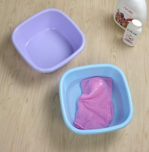 12 Quart Plastic Square Washbasin, Set of 3