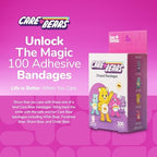 BioSwiss Care Bears Bandages, Unlock The Magic Care Bear Shaped Self Adhesive Bandage Set, Latex Free, Sterile Wound Care, 100 Count