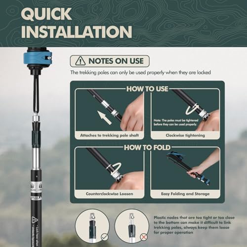 GPTCAMP Hiking Stick,1PC Trekking Pole Collapsible Hiking Pole,Lightweight Folding Adjustable Travel Walking Stick with EVA Foam Grip for Men Women,Blue(1 Pole)