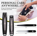 Nail Clipper Set - Nail Clippers for Men/Women - Includes Toenail/Fingernail Clippers, Tweezers, Crystal Nail File - Perfect for Thick Nails - Manicure/Pedicure Tool Kit