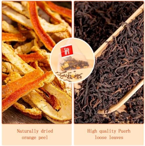 Eilin YHT Puerh Tea Bags with Aged Orange Tangerine Peel 50 Counts x 3Grams