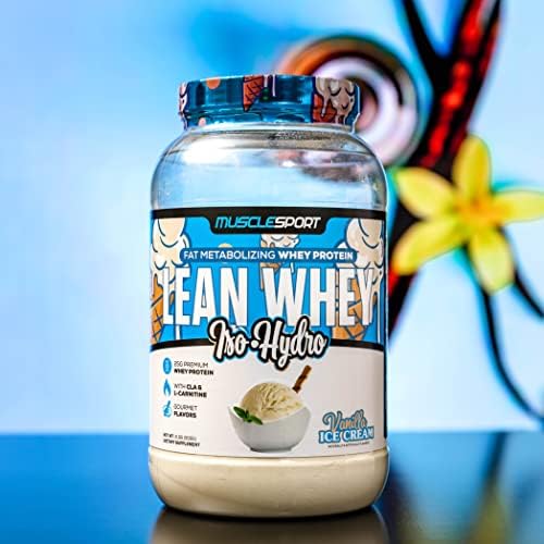 Musclesport Lean Whey Revolution™ Protein Powder - Whey Protein Isolate - Low Calorie, Low Carb, Low Fat, Incredible Flavors - 25g Protein per Scoop (2LB, Vanilla)