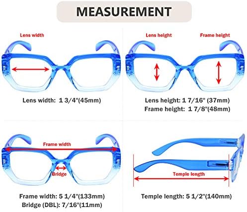 Eyekepper Large Frame Reading Glasses for Women - Fashionable Readers - Red +1.00