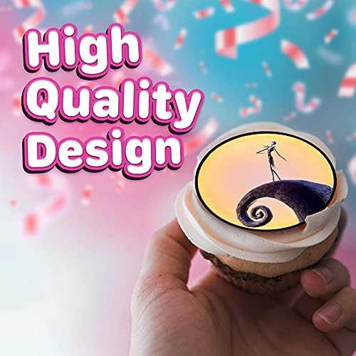 30 Edible Cupcake Toppers – Spooky Holiday-Inspired Designs Collection | Uncut Edible Icing Sheet Decorations