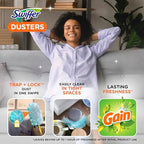 Swiffer Dusters Refill for Cleaning, Made by SWIFFER, Feather & Microfiber Duster Disposable Alternative, for Dusting Furniture, Blinds, Ceiling Fans, Helps Remove Allergens, Gain Scent, 18 Count
