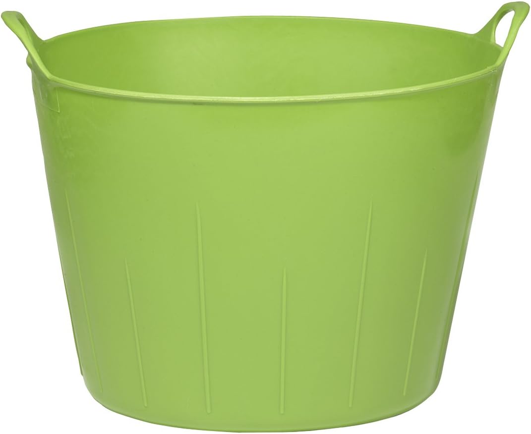 Little Giant® Poly/Rubber FlexTub Bucket | Ultra Durable & Versatile Farm Tub | Plastic Synthetic Gardening Tub (1, Lime Green)