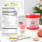 Soeos Peach Popping Boba, 6.6 lbs (3kg), Bursting Peach Flavor Boba Pearls, Perfect for Bubble Tea, Desserts & Yogurt Toppings, Ready to Serve