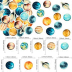 Ephlyn 54Pcs Edible Outer Space Cupcake Toppers Wafer Paper Solar System Galaxy Universe Planets Cupcake Picks for Baby Shower Boys Girls Birthday Outer Space Themed Party Cake Decorations