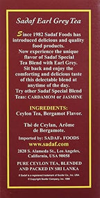 Sadaf Earl Grey Tea Loose Leaf Box 16 oz - Special Blend Earl Grey Ceylon Black Tea - Product harvested in Sri Lanka