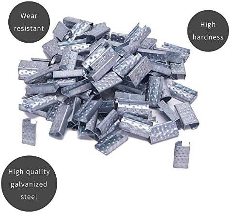 Packaging Strapping Open Serrated Seals for 1/2" Strap Width Polypropylene(PP) Strapping Or Polyester (PET) Strapping (Pack of 100)