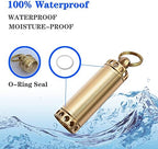 Pill Holder Keychain Container,Portable Mini Brass Waterproof Pill Box for Purse Pocket,Small Pill Case for Outdoor Travel Camping Daily Use