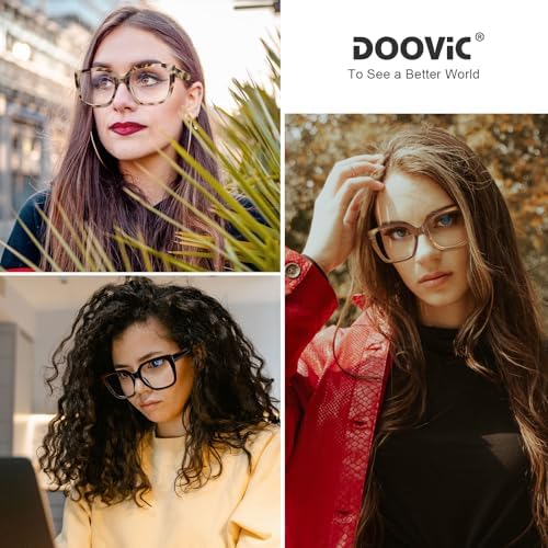 DOOViC 3 Pack Oversized Reading Glasses for Women Blue Light Blocking Square Stylish Computer Readers