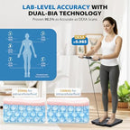 ABLEGRID 8-Electrode Digital Smart Bathroom Scale for Body Weight and Fat Percentage,Full Body Composition Analyzer with Gradient Trends Display,12.2" Platform Handle BMI Weighing Machine,400lb
