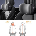 Car Lumbar Support Pillow and Car Neck Pillow Kit, Ergonomic Car Seat Headrest & Lumbar Cushion with Adjustable Strap for Neck Back Pain Relief, for Office Chair/Truck/Wheelchair (Gray)