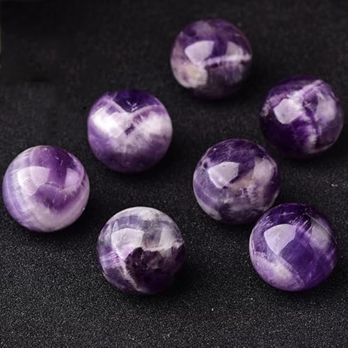 AierCrystal Natural Stone Crystal Sphere Feng Shui Home Decoration Ball Positive Energy Scrying Orb for Meditation Tool for Spiritual Space Purification Globe(Diameter4-5cm Amethyst Sphere)