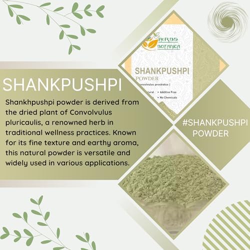 Herbs Botanica Shankhpushpi Powder Convolvulus Pluricaulis 100% Natural | Supports Digestion, Immunity, & Cognitive Function 5.3 oz