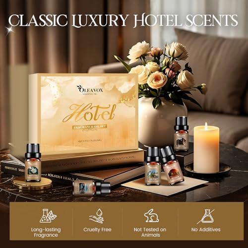 Hotel Diffuser Oils Gift Set, Luxury Fragrance Oil Blend, Hotel Essential Oils for Diffusers for Home, Candle & Soap Making Scents, More 10x5ml Scented Oil, Aromatherapy Oils Kit