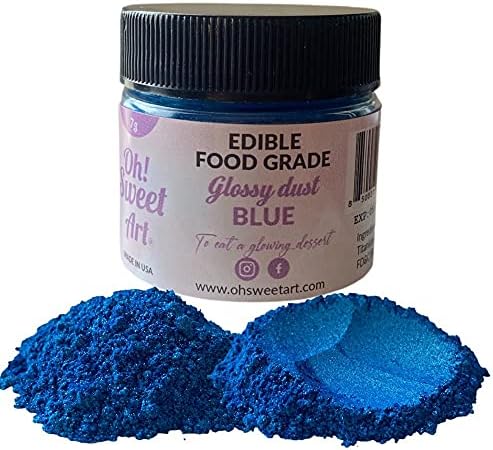 Oh Sweet Art Glossy Luster Dust Edible 7g (0.25oz) Choose your color (Blue)