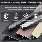 3Pcs Aluminum T-Molding, Floor Transition Strips, Floor Divider Trim, Threshold Strip, for Bridging Gaps Between Floors, or Between Wood Floors and Tiles (Gold 3pcs 35.4"x0.8")