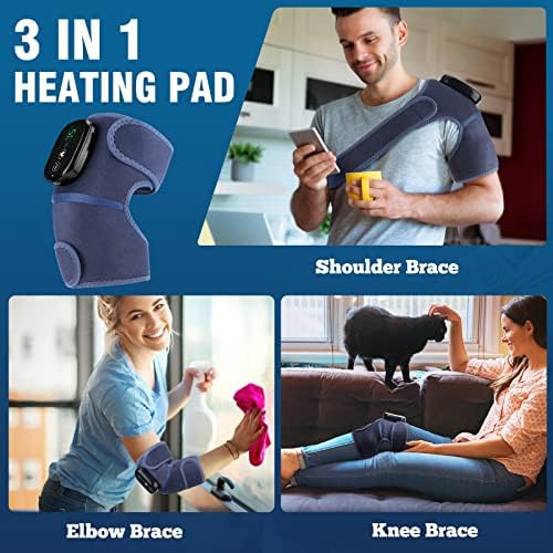 MOAJAZA Cordless Knee Massager with Heat and Vibration, Heating Pads for Knee Shoulder Elbow Deep Issue