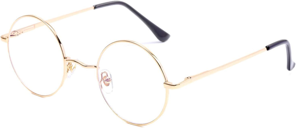 AZorb Blue Light Blocking Glasses for Women Men Retro Round Metal Frame Eyeglasses