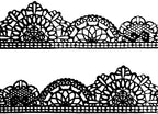 Large Pre-Made Ready to Use Edible Cake Lace Trim Variation Black 14-inch 10-Piece Set