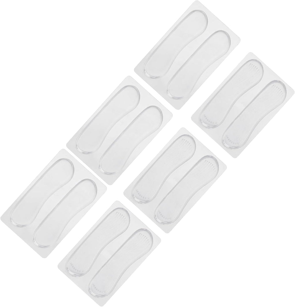 FRCOLOR 6pairs Transparent Silicone Heel Pads Comfortable Reusable Cushions for High Heels and Sneakers -wear Foot for Everyday Use