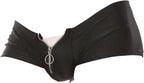 Men's Zipper Boxer Briefs with Pouch Low Rise Open Front Panties Sexy Underwear Stretch Short Lingerie