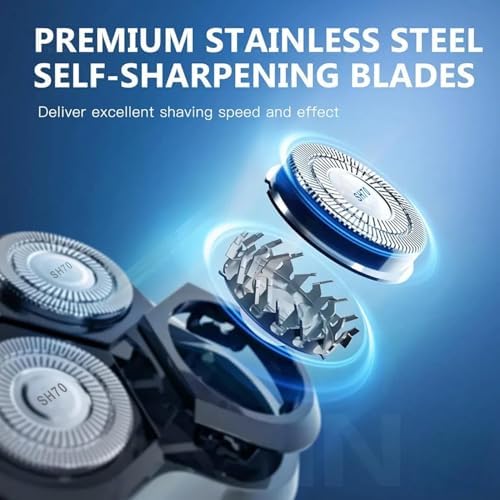 9 Pack SH70/71 Replacement Heads Blades Fit for Philips Norelco Series 7000, New Upgraded SH70 Double Blades for norelco 7000 replacement heads