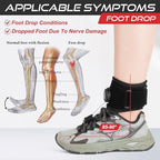 AFO Foot Drop Brace for Walking with Shoes, Upgraded Knob & Steel Wire, Longer Straps for Comfort, Adjustable Soft Walking Support for Dorsiflexion, Left/Right Foot for Women Men (S/M)