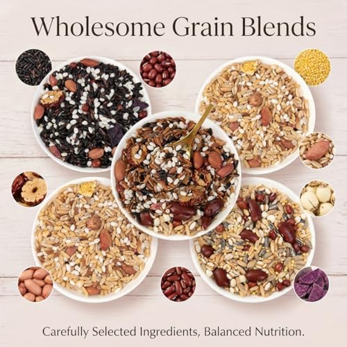 Multigrain Congee Variety Pack 7 Flavors, 60g Each Instant Breakfast Porridge, Mixed Bean Grain Soup, Easy Cook Healthy Cereal