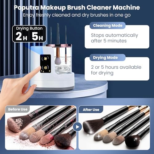 3 IN 1 Electric Makeup Brush Cleaner Machine With Drying Function, Automatic Cleaner Brushes Cleaner, Cosmetic Make Up Brush Machine for All Size Beauty Makeup Brush Set Gift for Mother, Girlfriend
