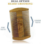 Beard Comb Kit by One Handsome Man - Sandalwood Beard Comb with PU Leather Case and Gift Box - Perfect Gifts For Him or Boyfriend Gifts - Ideal Gift For Men