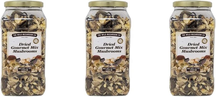 The Wild Mushroom Co. Dried Gourmet Mix European Mushrooms 12 Ounces (340g) - 3 Pack