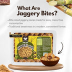 Danodia Foods Organic Snackable Jaggery Bites 1 lb (450g), Pure & Natural, No Additives Sweetener, Vegan & Gluten-Free, Nutrient-Rich Alternative to Refined Sugar for Tea & Coffee, Indian Origin