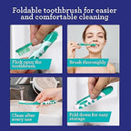 GuruNanda Folding Toothbrush with Built-in Cover, Perfect for Travel, Hiking & Camping, Compact & Portable, On-The-Go Toothbrush with Soft Bristles & Ergonomic Handle, for Adults & Kids (1 Count)