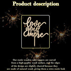 ZZDCMS Love You More Cake Topper - Wooden Wedding Cake Decoration, 'Love You More' Sign, Smash Cake Topper, Photo Booth Props, Cake Decorating Supplies, First Anniversary