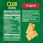 Club Crackers Minis, Lunch Snack, Original, 11oz Box