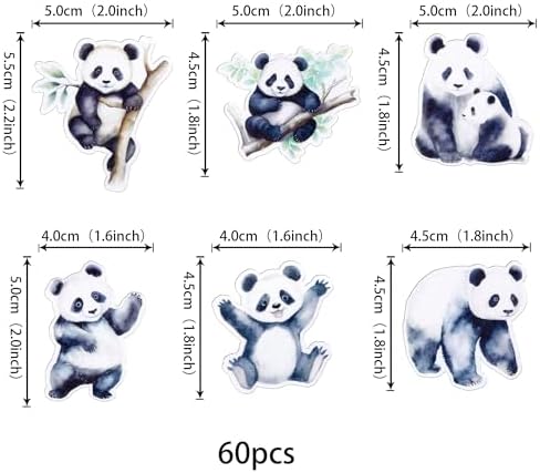 60 Pack Edible Panda Cupcake Toppers Rice Paper Bamboo Animals Cute Panda Cupcake Picks Decorations for Animal Bear Animals Theme Baby Shower Kids Birthday Party Cake Cake Decorations Supplies