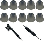 Smokey Hearing Aid Power Domes Close Domes Ear Tips for Resound Sure Fit Style RIC RITE and Open Fit BTE Hearing Amplifier with Cleaning Tools Brush Cleaner and Carry Case (Smokey, Medium)