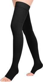 Athbavib 20-30mmHg Compression Stockings for Women and Men, Thigh High Closed Toe Medical Graduated Compression Socks, Best Support for Treatment Varicose Veins Swelling